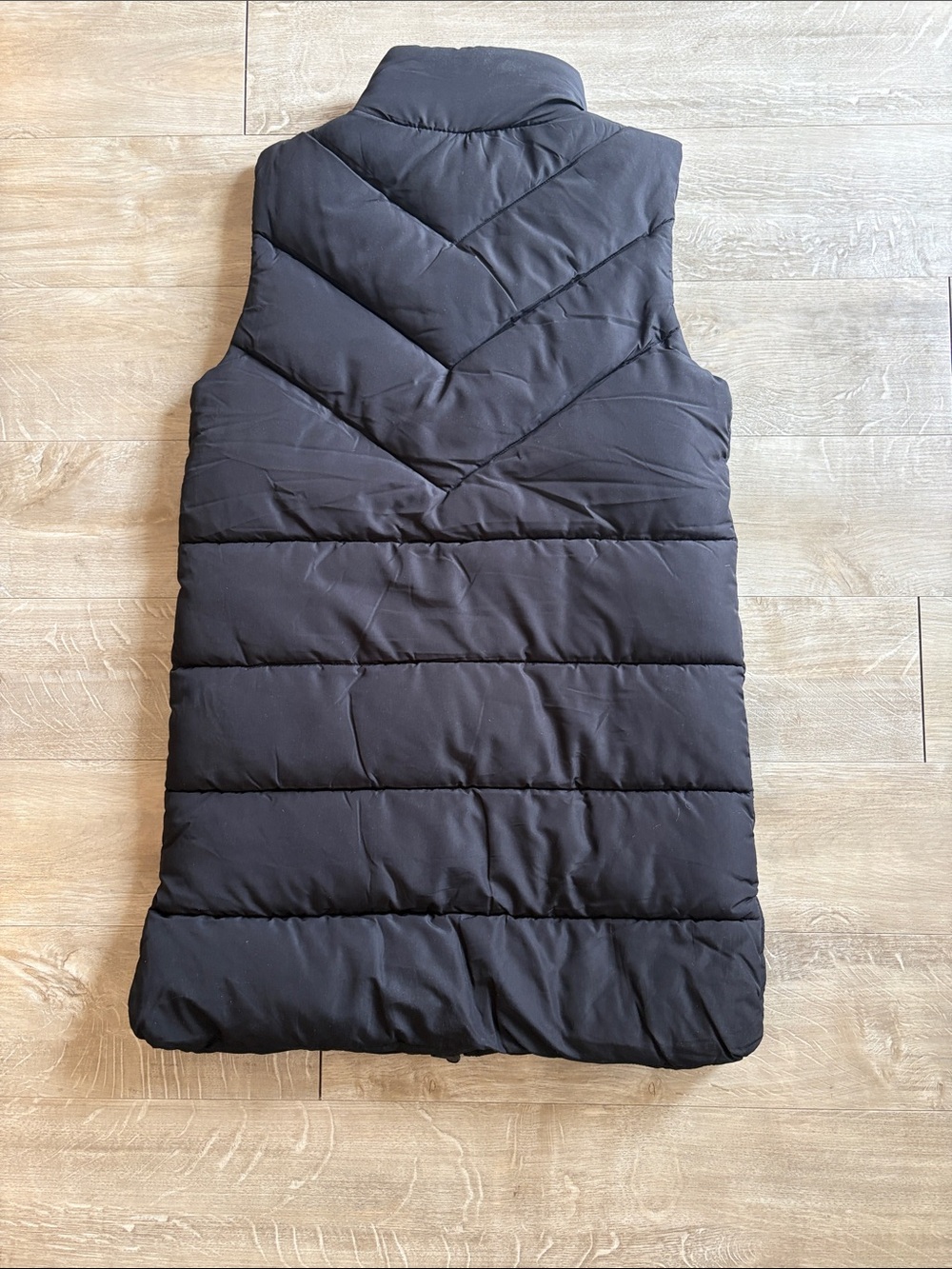 Noisy May Long Black Quilted Sleeveless Puffer Vest Size Small - Picture 6 of 6
